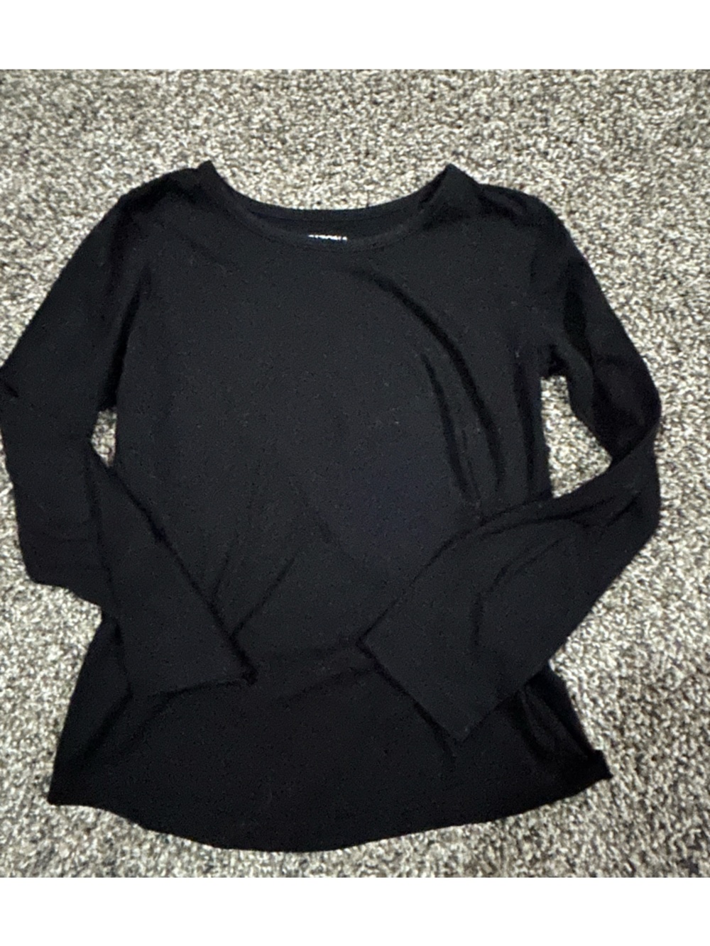 Kids' Black Long-Sleeve Tee - Classic Crew Neck